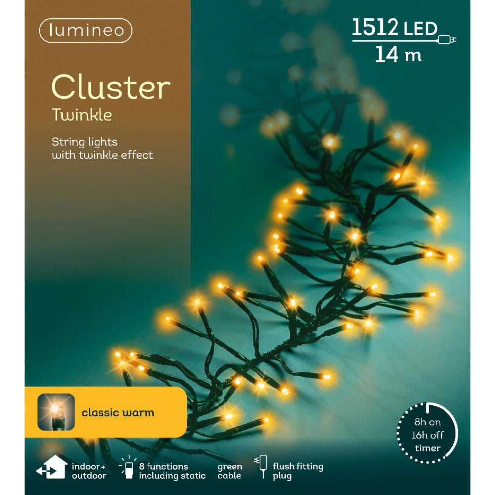 Guirlande lumineuse Lumineo Cluster Twinkle 1512 LED – 14 mètres